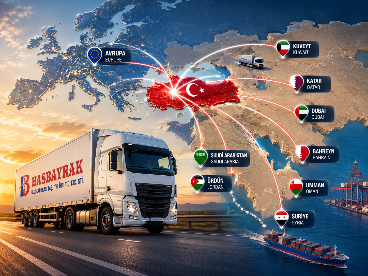 Hasbayrak Lojistik Ağı Türkiye Ortadoğu Avrupa Taşımacılığı